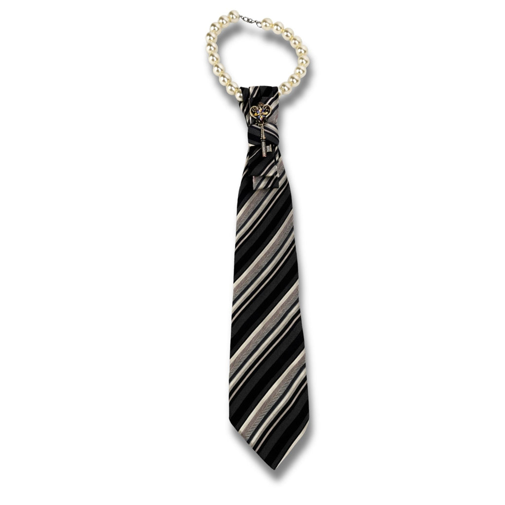 The Key to Love is Pearls Necktie Necklace