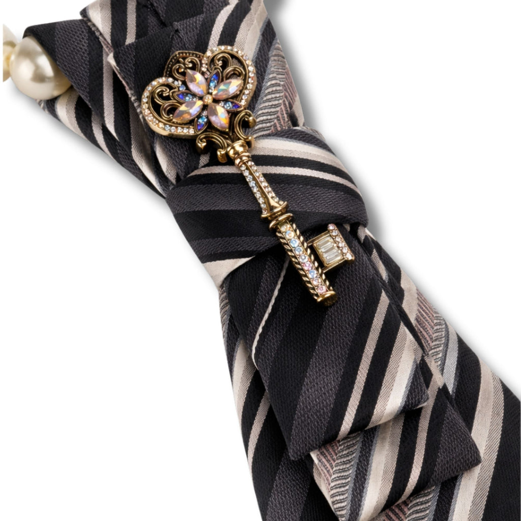 The Key to Love is Pearls Necktie Necklace