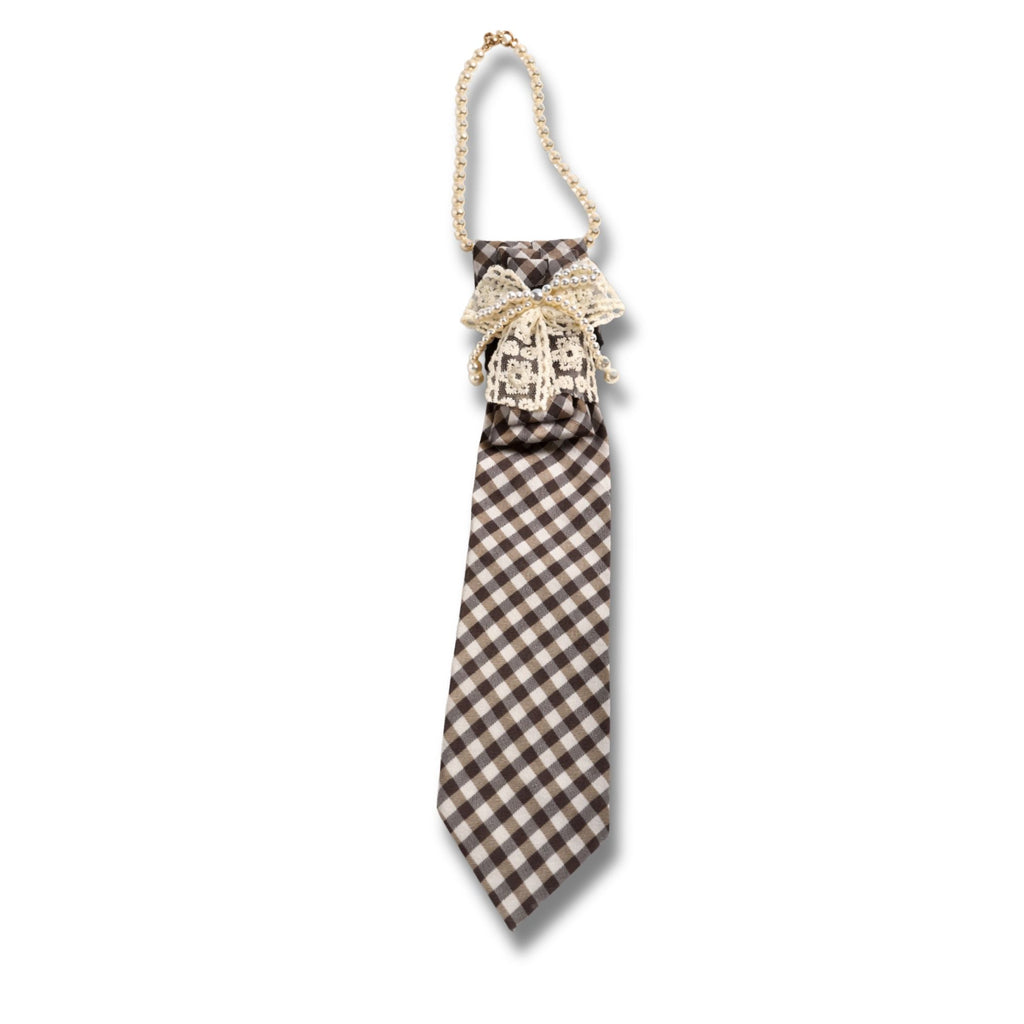 Lace & Pearls Necktie Necklace