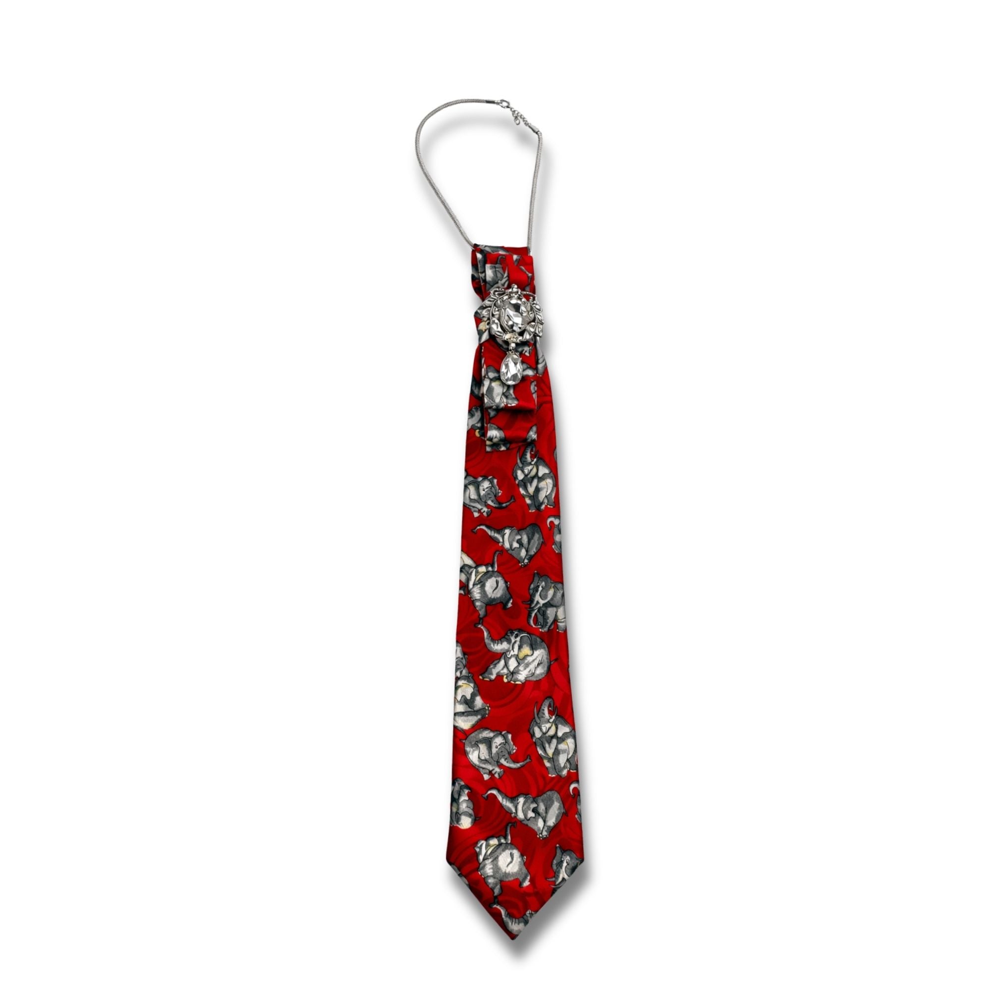 Elephant in the Room Necktie Necklace