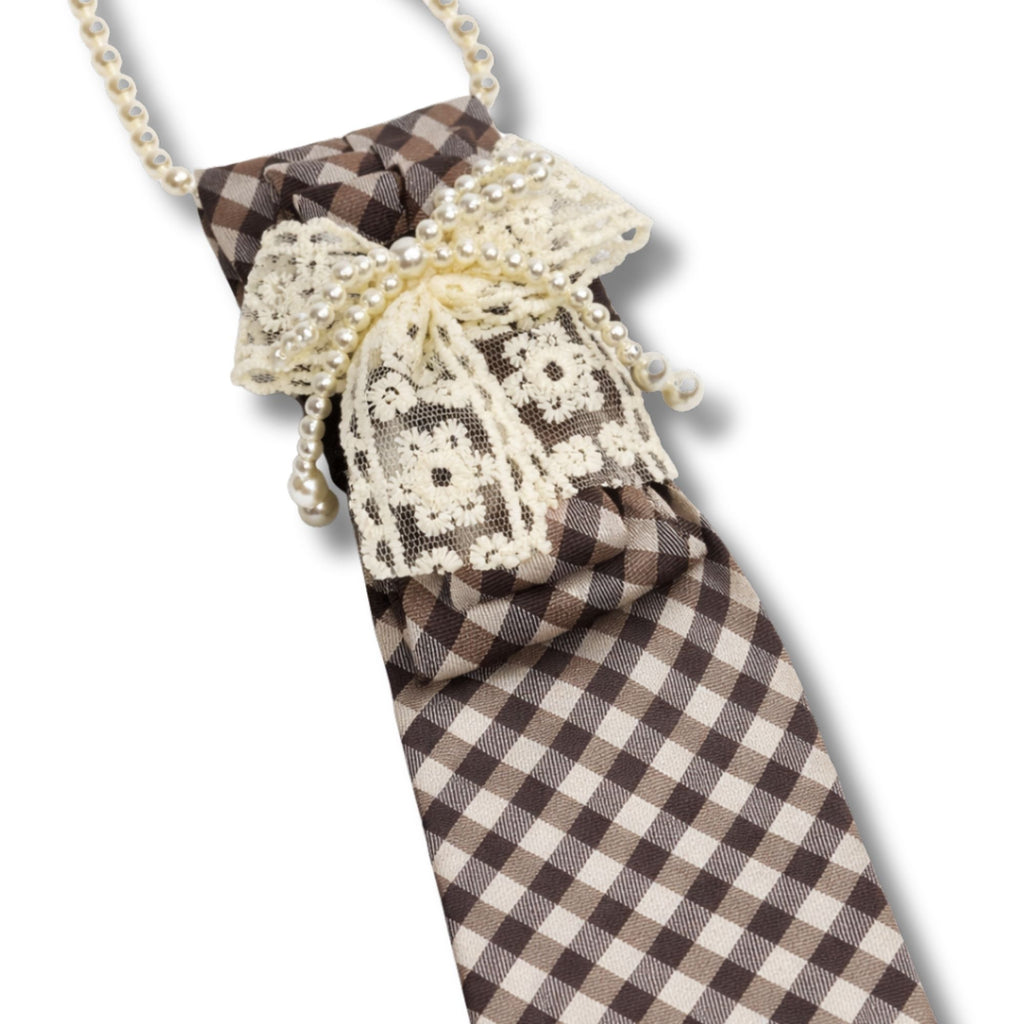 Lace & Pearls Necktie Necklace