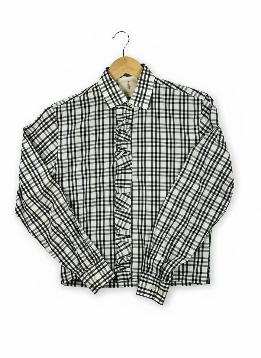 Black and White Front Ruffle