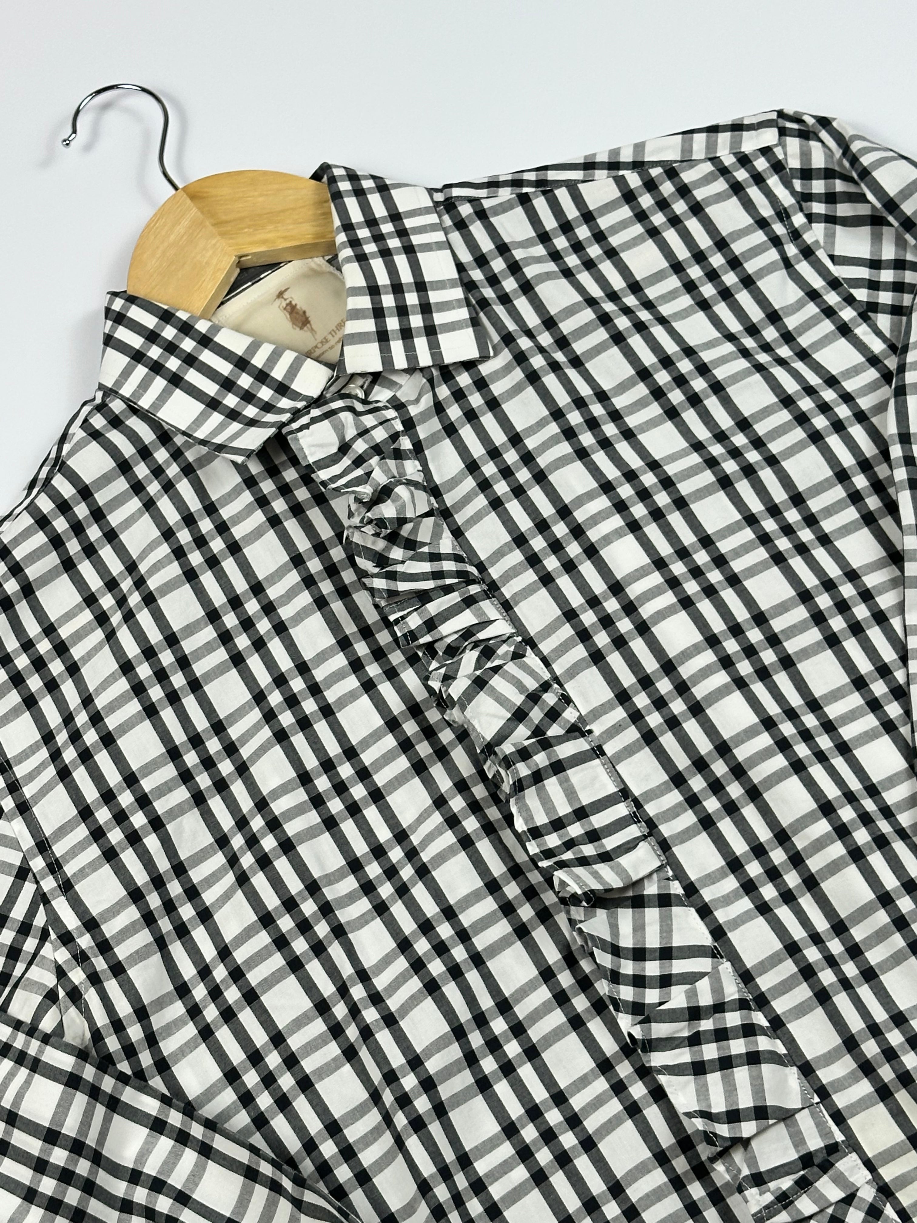 Black and White Front Ruffle