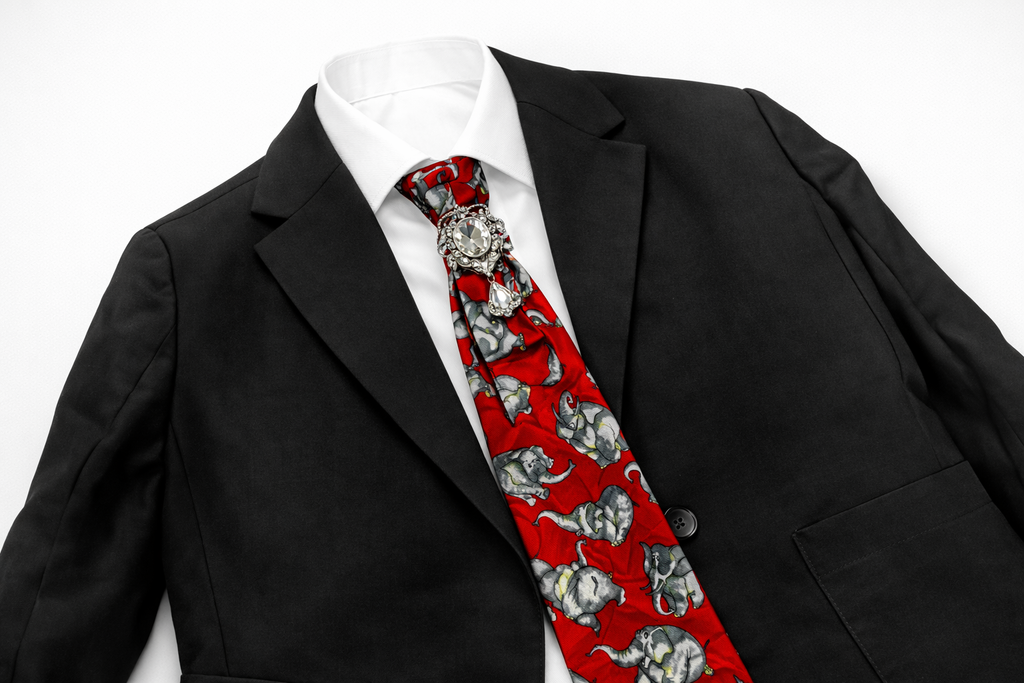 Elephant in the Room Necktie Necklace