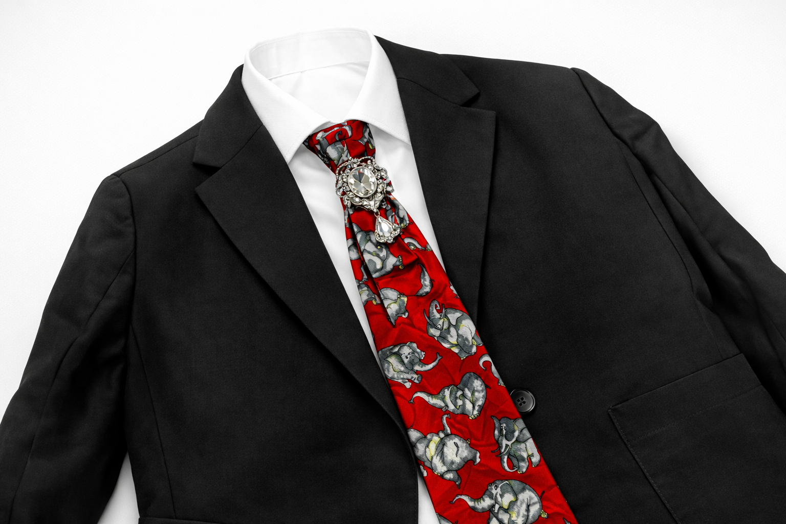 Elephant in the Room Necktie Necklace