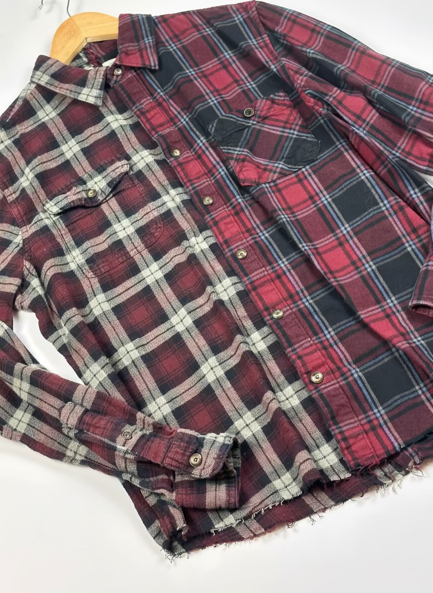 Gray Red Plaid