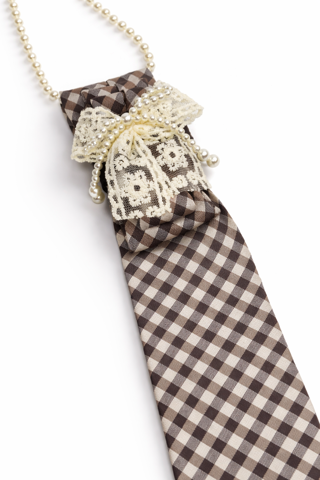 Lace & Pearls Necktie Necklace