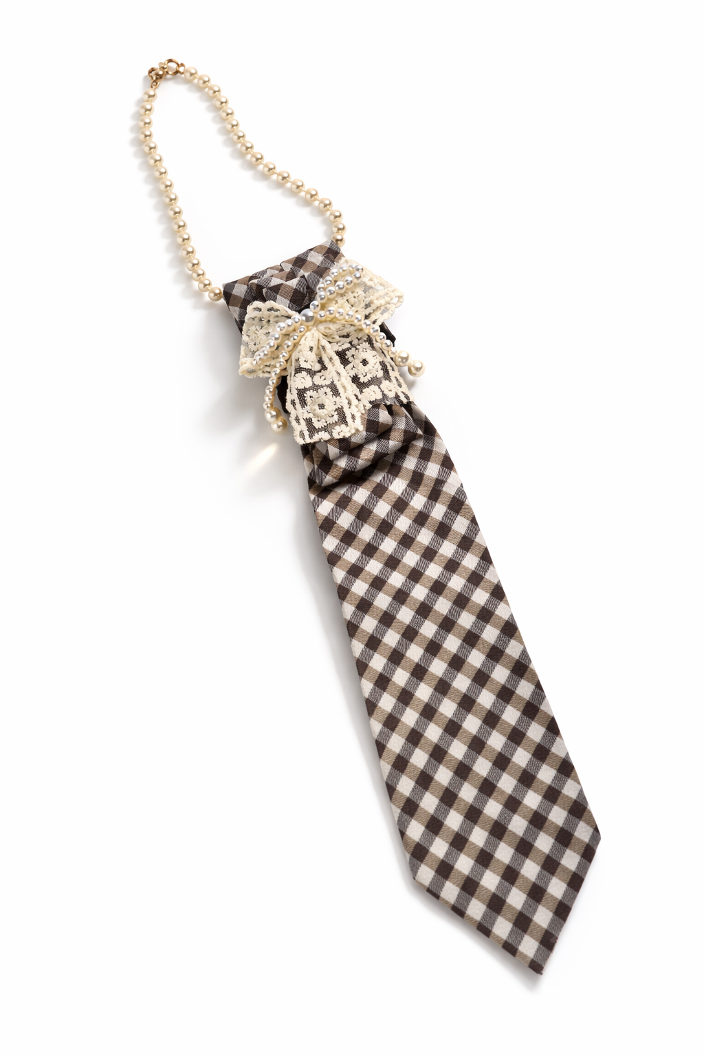 Lace & Pearls Necktie Necklace