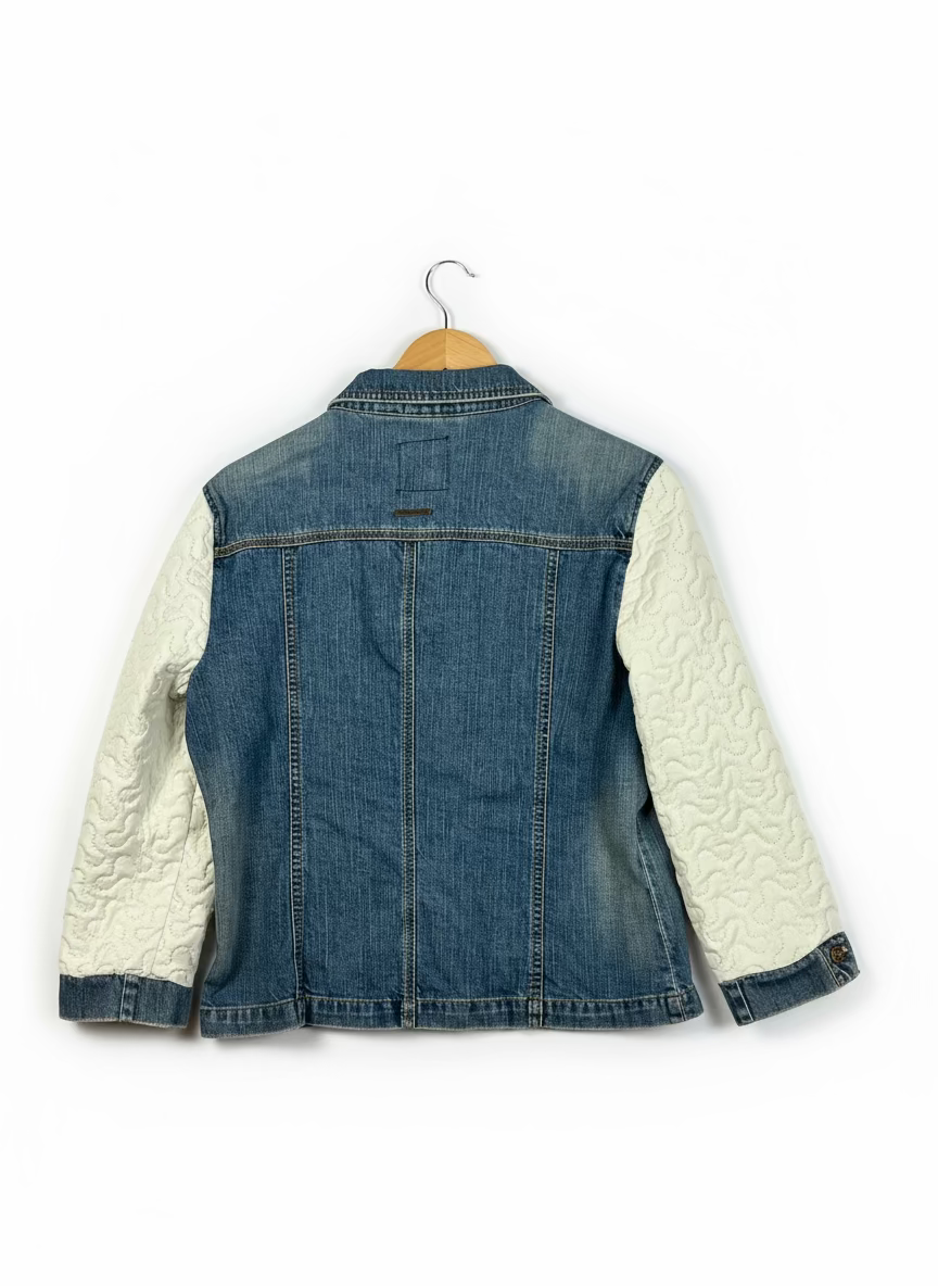 Quilted Off White Jean Jacket