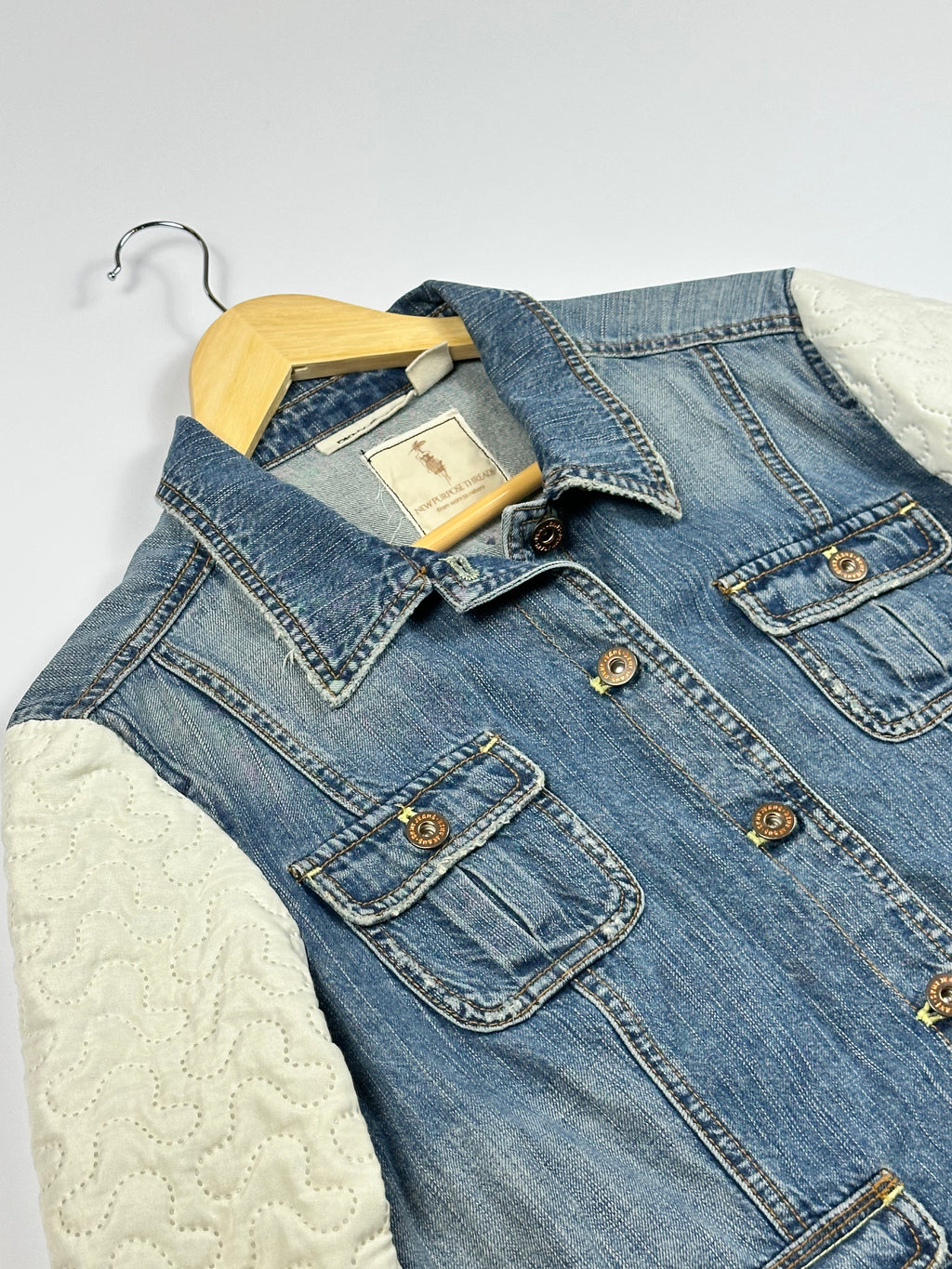 Quilted Off White Jean Jacket