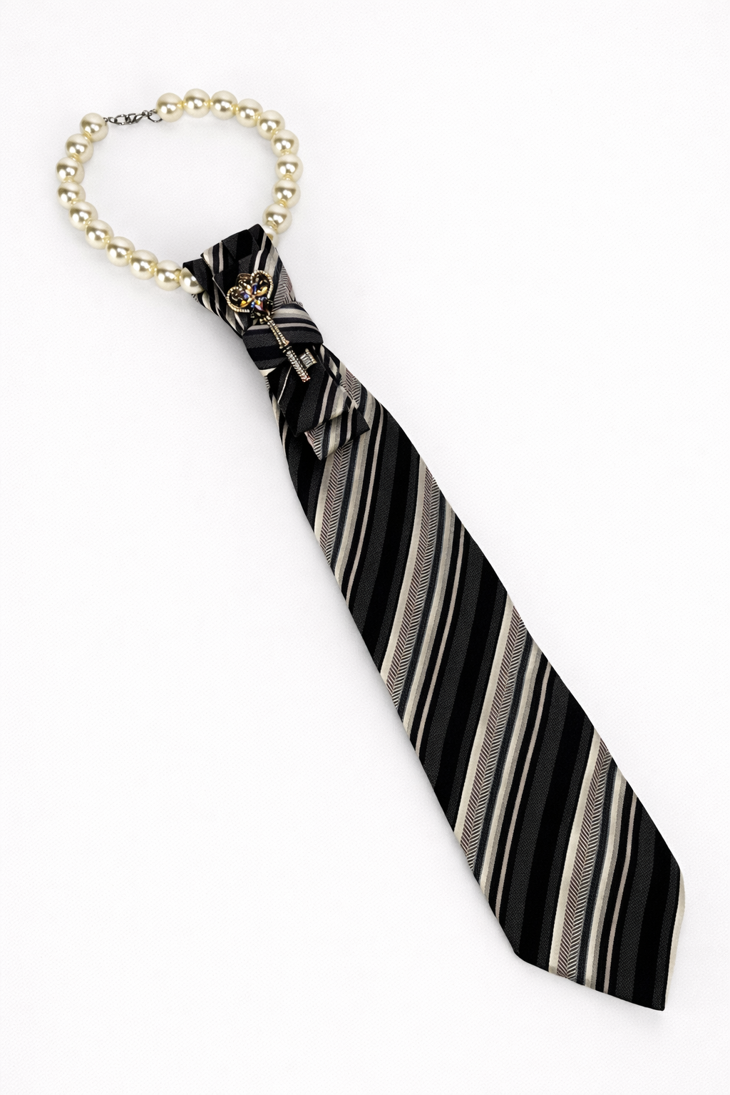The Key to Love is Pearls Necktie Necklace