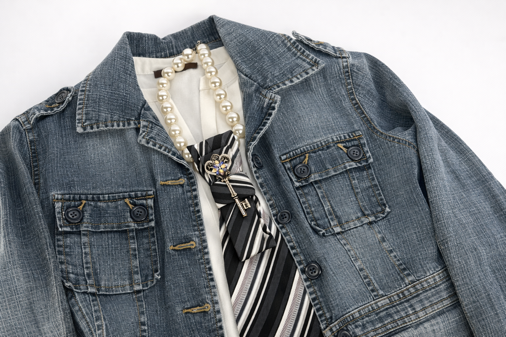 The Key to Love is Pearls Necktie Necklace